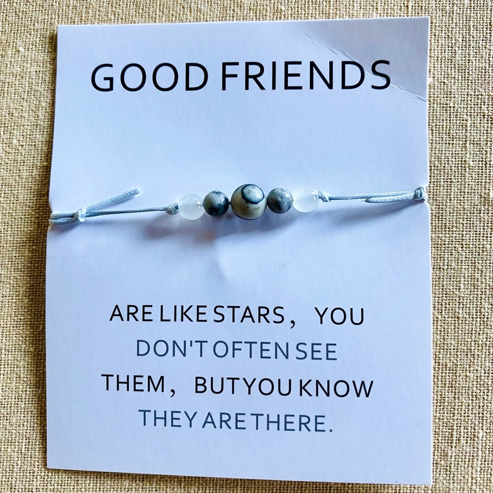 Good Friends bracelet w/ card BFF Make a Wish tie on UNISEX